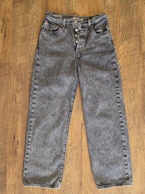 ✨️Levi's WellThread Ribcage Straight Jeans Grey Cotton Hemp High Rise Size 25✨️